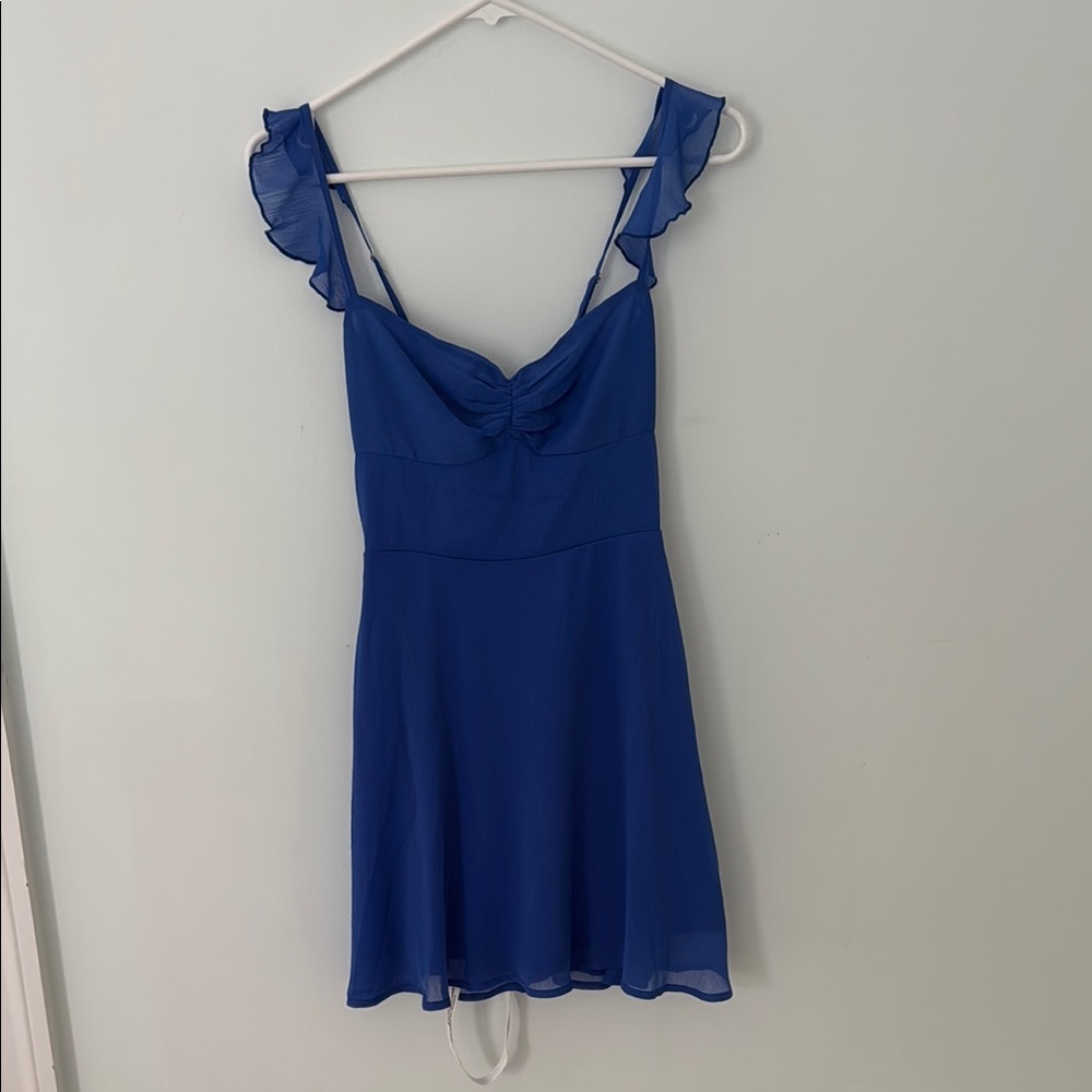 Elegant Blue Sleeveless Dress
